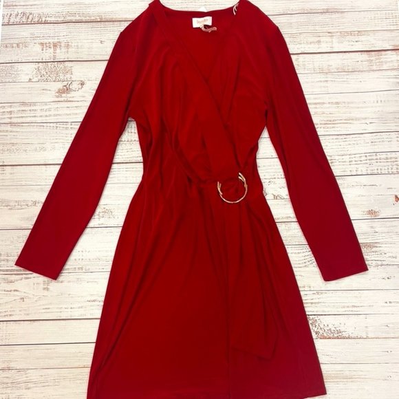 Laundry by Shelli Segal Red Wrap Dress - Picture 2 of 5